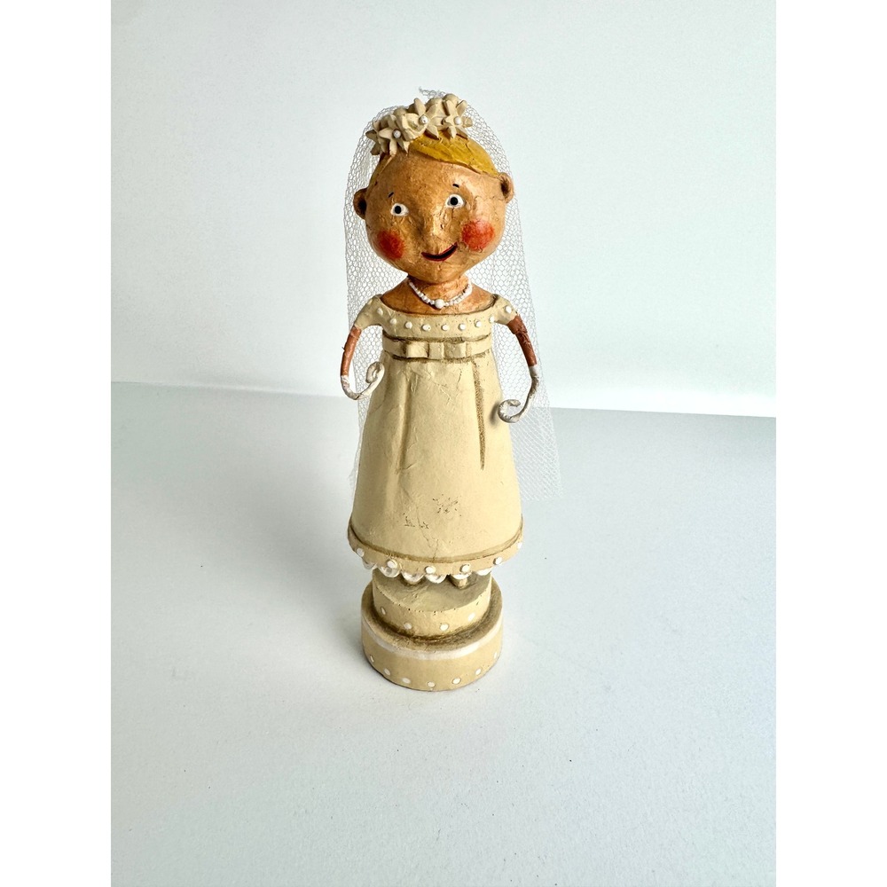 Lori Mitchell Bride Figurine ESC Folk Art Wedding Cake Topper Vintage Style